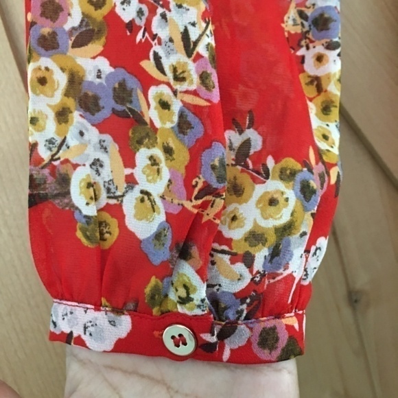 KAREN MILLEN Red Floral Ruffle Dress Size 6 - Picture 10 of 12